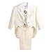 Lito Angels Smoking Ivoire pour Bebe Garcon, Ensemble 5 Pieces (Blazer, Gilet, Chemise, Noeud Papillon et Pantalon) Costume de Mariage Ceremonie Bapteme, Taille 3 Mois