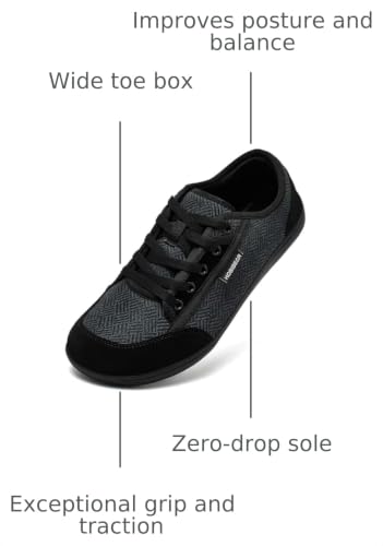 Image of HOBIBEAR Barefoot Shoes for Women Men Zero Drop Sole Wide Toe Box Walking Sneakers