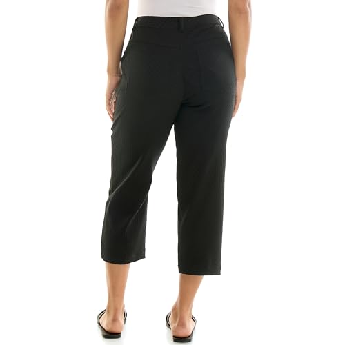 Zac & Rachel Women's Fly Front Capri Length Pant with Techdured Dot Millenium Fabric4