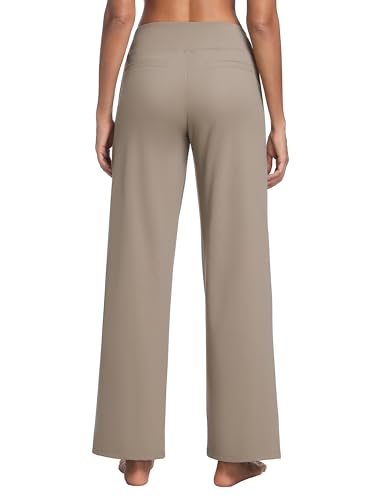 Image of BUBBLELIME Women High Waist Wide Legs Yoga Pants Loose Sweatpants Pockets | 29 inch /31 inch /33 inch /35 inch /37 inchInseam,2 Styles / Dress /Basic,Lounge,Comfy,Stretch Casual Work