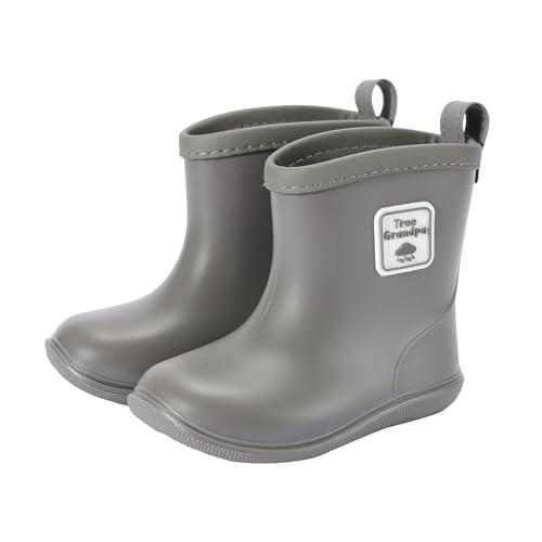 Tree Grandpa Toddler Rain Boots Size 5 for Boys Girls Kids Rain Shoes,Lightweight and Waterproof Baby rain boots with Easy on