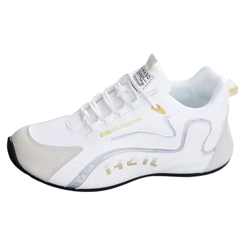 Chaussures Blanches Cuir Homme Confortables Contre la Fatigue des Pieds