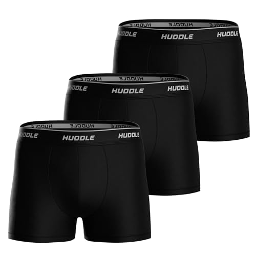 Calzoncillos bóxer HUDDLE de algodón para hombre en pack de 3 unidades con ajuste ceñido