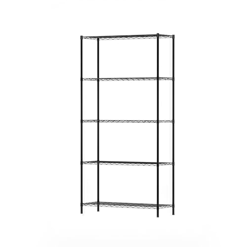 Furinno Wayar Metal Storage Shelf Rack, 5 Tiers, 36-Inch, Black - image 4