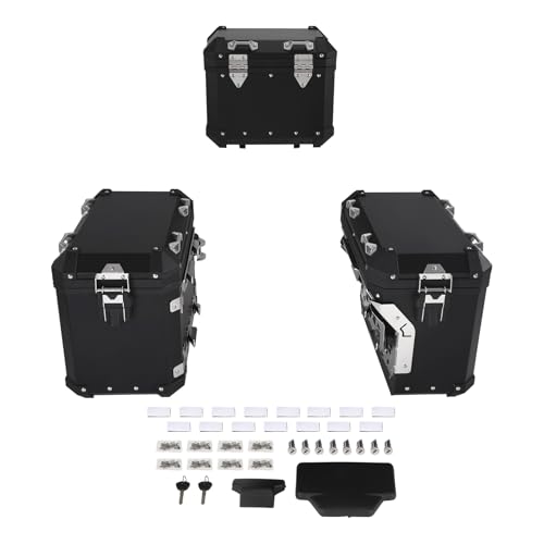 XFMT Motorcycle Luggage Trunk Top Cases & Saddlebags Side Boxes For BMW R1200GS 2013-2018, R1250GS 2019-2024, F850GS 2017-2022, F900GS 2023-2025, Black