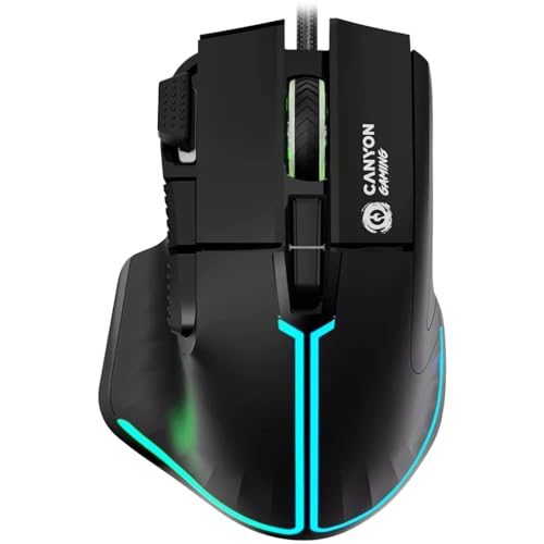 Mouse ergonómico para mano derecha Canyon Gaming Fortnax GM-636, óptico con 20000 DPI y USB Tipo A