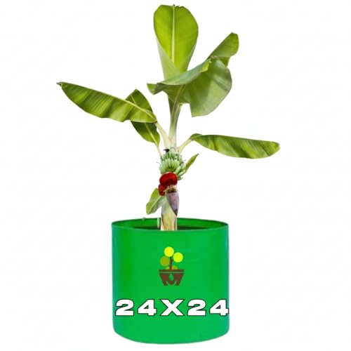 Image of MASHKI HDPE Grow Bags for Home, Terrace & Balcony Gardening - Big Size Vegetable Plant Grow Bags (15x15, 18 inchx18 inch & 24 inchx24 inch - Heavy Duty, UV Stabilized) (1, 24x24 Inches)