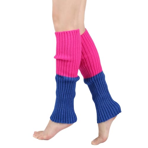 Jambières longues en tricot côtelé fluo pour femme et danse