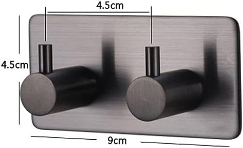 3M Double Black Stainless Steel Towel Holder, Matt Black Finish, Self Adhesive, Sticky Hooks, Coat, Robe, Back of Door Hook, Wall Hanging for Bathroom, Tea Towels - Image 2