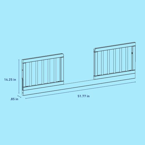 Image of Graco Storkcraft Toddler Safety Guardrail Kit with Dowels - GREENGUARD Gold Certified, Converts Compatible Storkcraft Crib to Toddler Bed, Kit Includes 2 Toddler Guardrails (Taupe)