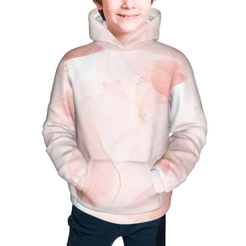 Pink Marble Kid Hoodies Boys Sweatshirts Girls Pullover with Pocket3