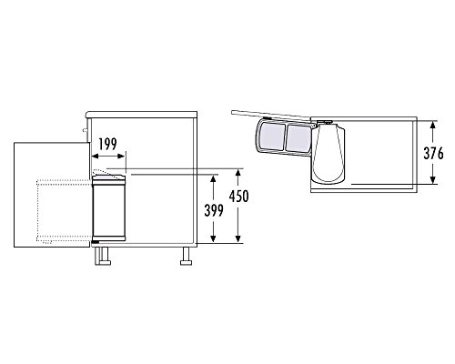 Hailo Abfallsammler 3416001 | Schwenkbarer Einbau Mülleimer Duo 16 L | Für Küchenschränke ab 45 cm Breite mit Drehtür | Robustes Weißes Design | Einfache Montage | Perfekte 2fach Mülltrennung – Bild 5