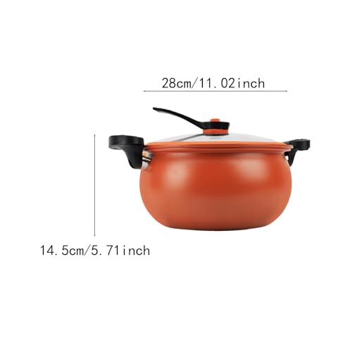Olla a presión de hierro capacidad grande color naranja miniatura 3