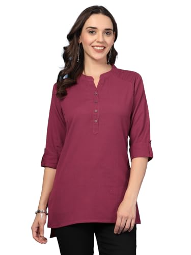 Image of Pistaa's Women's Cotton Relaxed Fit Short Kurti
