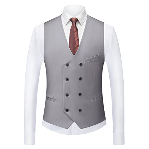 Men's 3 Piece Slim Fit Suit Set One-Button Tuxedo Jacket Vest & Pants for Wedding Prom Business4