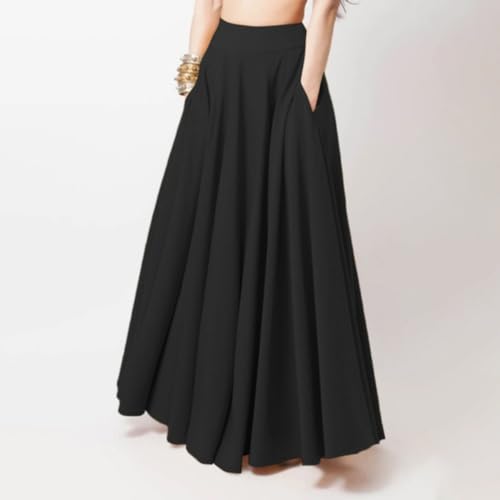 Women's Solid Color Stylish Summer Parties Vacations Long Maxi Skirt Women's Clothing Comfortable Fit3