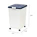 IRIS USA Airtight Pet Food Storage Container, Up to 54 lbs, Attachable Wheels, For Dog Cat Bird and Other Pet Food Storage Bin, Keep Fresh, Easy Mobility, BPA Free, Navy/Pearl