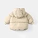 Baby Cute Quilted Puffer Jacket With Ears Toddler Windbreaker Fleece Down Coat Winter Fashion Warm Beige 18-24 Months
