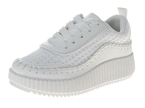 Josmo Shoes Womens Wedge Sole Sneakers - Lace Up Sneaker Casual Athletic Shoe (Sizes 6-10 Adults)