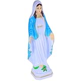 Supvox Maria Statue aus Kunststoff 35cm Stabile Katholische Muttergottesfigur für Schreibtisch und Wohnraum Vielseitige Religiöse Dekoration