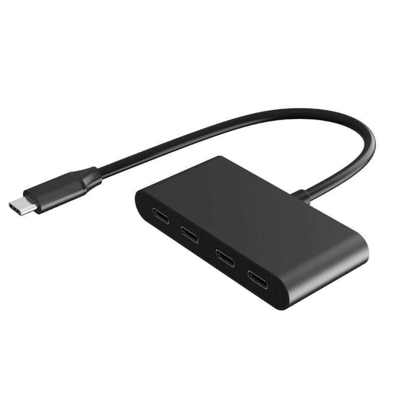 Hub USB C de 5 Gbps, adaptador tipo C de 4 puertos para laptop, tabletas, transferencia de datos solamente