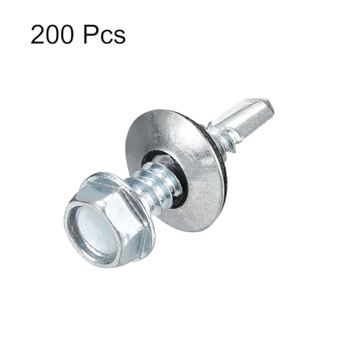 Tornillos autoperforantes #14x1 pulg con arandela de goma 200 pcs miniatura 3
