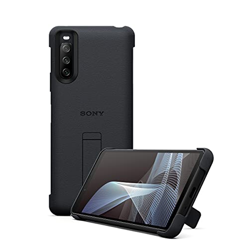 Étui noir Sony Xperia 10 III avec support intégré pour protection de smartphone