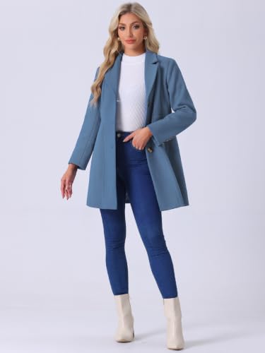 Image of Allegra K Womens Winter Elegant Pea Coat 2026 Single Breasted Long Overcoat | Notch Lapel Collar, Warm, Work Office Trench Coats,Outwear Outfit