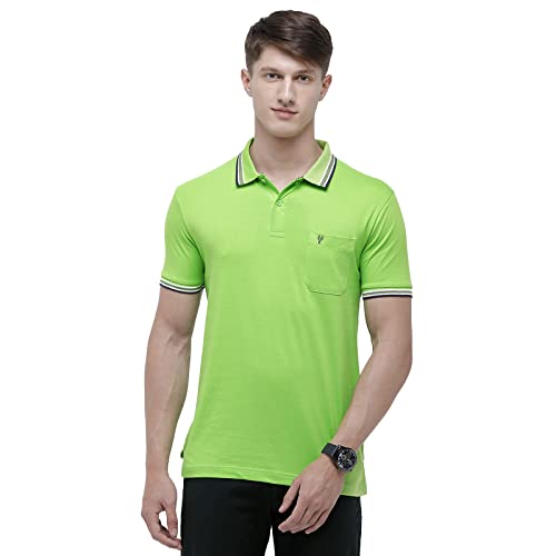 Image of Classic Polo Mens Solid Half Sleeve 100% Cotton Slim Fit Polo Neck T-Shirt (PRISTO-GR02)