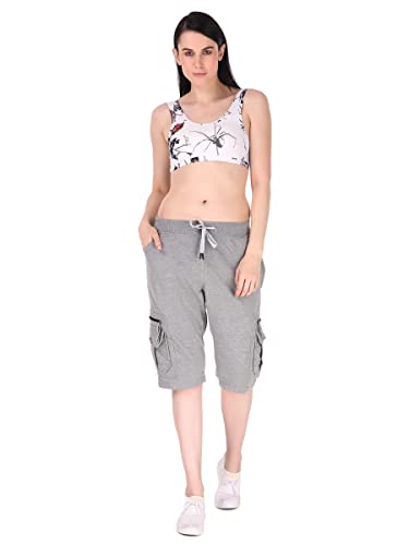 Image of UZARUS Womens Cargo Capri Shorts with 9 Pockets