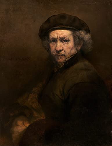 Toile Autoportrait de Rembrandt van Rijn décoration murale salon 60x90cm