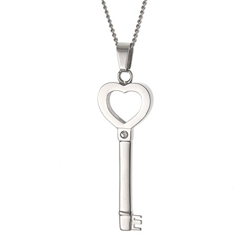 High Polished Stainless Steel Key Pendant, Key Necklace for Women