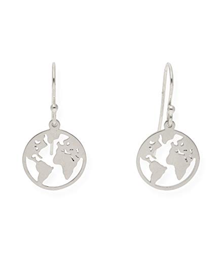 Pendientes Mujer Plata de Ley 925 - Pendientes Bola del mundo (Plata) - Materiales Hipoalergénicos - Pendientes Mujer Plata - Pendientes Plata - S&S Cover