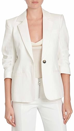 Cinq à Sept Women's White Denim Khloe Blazer3