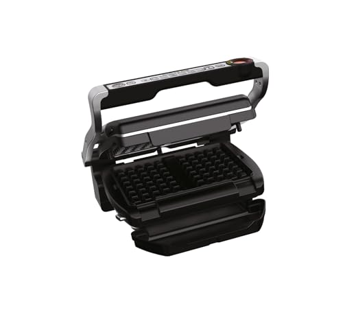 Foto von Tefal Waffelplatten XA7238 für den Optigrill | Aluminiumdruckguss | Antihaftbeschichtet | Belgische Waffeln | Leichte Reinigung |Spülmaschinengeeignet | Inklusive Schöpfkelle | 32 x 23 x 6 cm