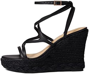 GUESS Women's Hirani Wedge Sandal, Black, 9.5 | Image 7