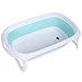 HOMCOM Vaschetta per Bagnetto per Neonati Ergonomico Pieghevole Piedini Anti-Scivolo Standard EN71-1, EN71-2, EN71-3 Azzurro Età Adatta: 0-3anni 80x48x21cm