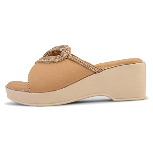 Image of Centrino Women's Wedge Heel Sandals | Stylish Slip-On Sandals for Ladies | Soft Cushioned Footbed for Comfort | Elegant & Trendy Design | Lightweight and Durable Fashion Footwear (9404)