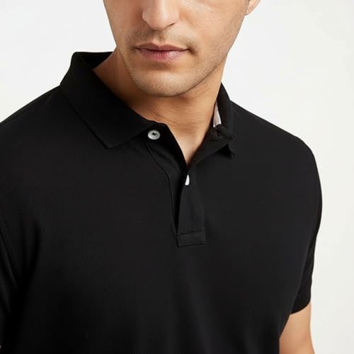 Image of Men's Premium Cotton Pique Polo T-Shirt, Classic Fit Short Sleeve Casual Summer Shirt, Soft & Breathable Fashion Polo