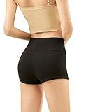 Daydance Black Cotton Teen Girls Dance Shorts for Dance, Yoga, Workout, Volleyball, Gymnastics
