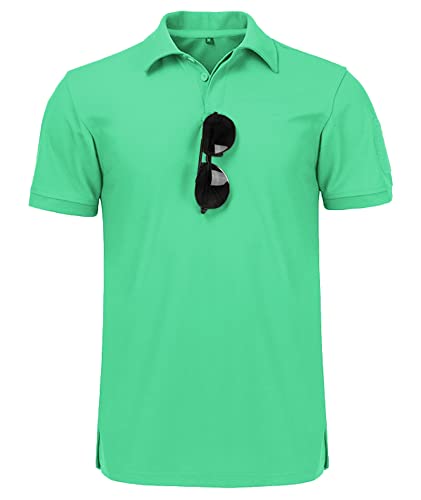 Little Beauty Polo Shirts For Men Summer Casual Short Sleeve Tennis Golf T-Shirt, Green M #TOP4