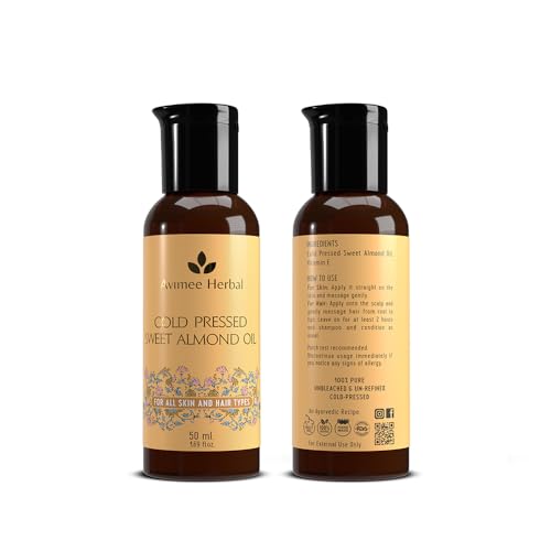 Avimee Herbal Pure Cold Pressed Sweet Almond Oil | Fights Split Ends & Strengthens Hair | Enriched With Vitamin E | Mineral Oil Free | 50 ML - Image 2