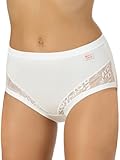 Marlene 13645 Set di 3 Slip Donna a Vita Alta Culotte in Cotone Elasticizzato Mutande Intime con Pizzo Non sgambate comode Traspiranti morbide Cuciture Piatte Made in Italy (Bianco, 6/XL)