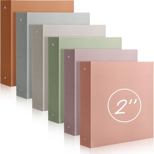 Cholemy 6 peças de fichário com 3 anéis, fichários redondos resistentes com 2 bolsos internos, compo