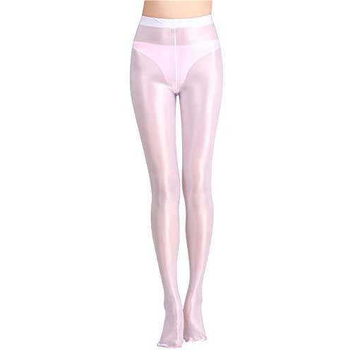 Image of cloudmall Women Sexy Semi Opaque Pantyhose Running Tights Yoga Leggings Oil Shiny Stocking