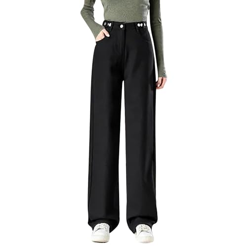 Tumblr Ropa 152 Mujer Caso / Invierno Forro Polar y Vaqueros Gruesos Pantalones Cargo Mujer, Negro , L