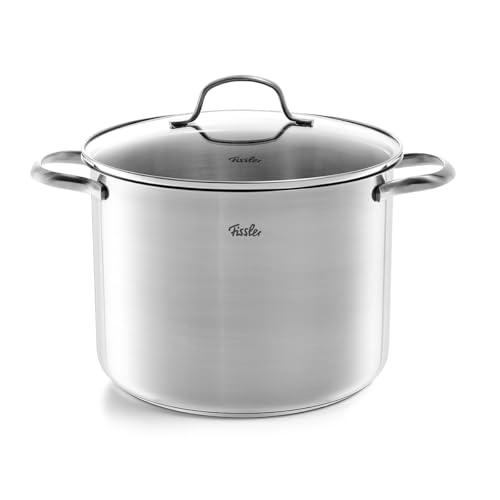 Fissler San Francisco/Edelstahl-Topf (5,3 L - Ø 24 cm) Kochtopf mit Glas-Deckel, Schüttrand, Mess-Skala - Induktion