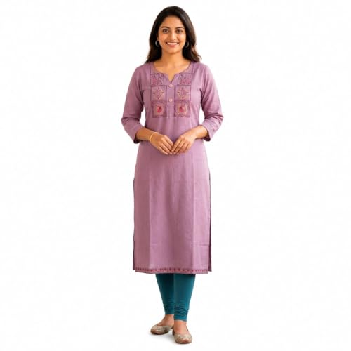 Kurta Designs: Stylish Ethnic Kurta Sets for Women on Amazon 15 Women's Embroidered Kurta/Straight FIT Ethenic Kurta/Mustard Yell...