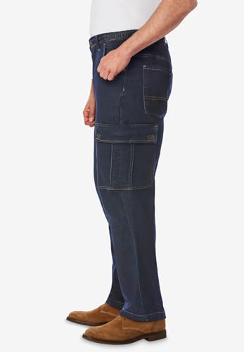 KingSize Men's Big & Tall Relaxed Fit Cargo Denim Look Sweatpants3