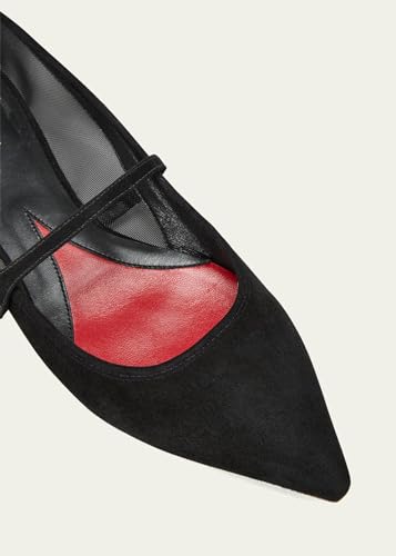 Mesh Ballet Flats for Women with Crystal Rhinestone Closed Pointed Toe Button Strap Slip On Ballerina Shoes Casual Comfortable Dress Sheer Fishnet Mary Jane Shoes Ladies Leather3